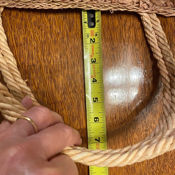 J. Crew Large Woven Basket Tote Bag Purse Approx. 6”D x18”L ~6.75-7.25” drop - Picture 9 of 15